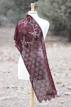 crimson blossom shawl by Romi Hill