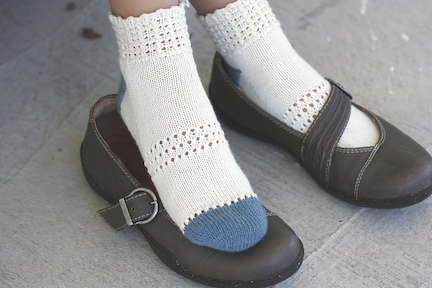 Grab Your Mary Janes sock knitting pattern by Romi Hill