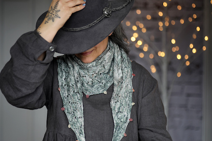 Winter's Finery shawlette knitting pattern by Romi Hill